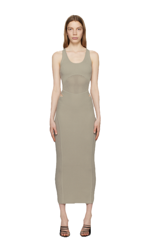 Taupe midi dress